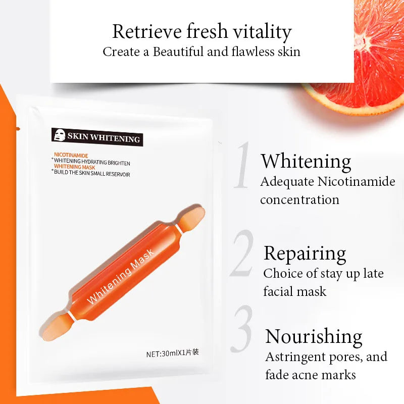 10pcs Vitamin C Whitening Facial Masks Face skincare Moisturizing Anti-Aging Nourishing Face Mask Facial Skin Care Products-Health Wisdom™