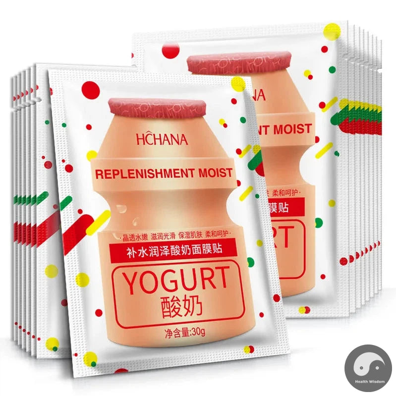 10pcs Yogurt Face Masks for Facial Care Moisturizing Improves Skin Tone Tender and Smooth Facial Mask Skin Care Sheet Masks-Health Wisdom™