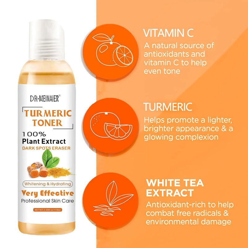118ml Turmeric Moisturizing Toner Acne Remover Reduce Dullness & Black Spots Firming Skin Toner Essence Toner for Skin Whitening-Health Wisdom™