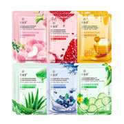 12 Pieces Blueberry Facial Masks Aloe Cucumber Peach Fresh Fruit Face Masks Sheets for Beauty Facial Acne Treatment Skin Care-Health Wisdom™