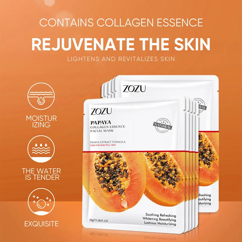 12 Pieces Collagen Facail Mask Avocado Moisturizing Anti-wrinkle Delay Aging and Whitening Mask Sheet Skin Care-Health Wisdom™