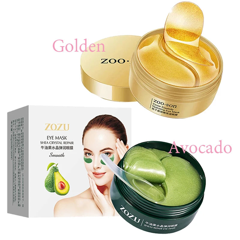 120pcs Anti Dark Circle Eye Mask Gold Collagen Avocado Seaweed Vitamin C Moisturizing Anti-wrinkle Eye Patches Korean Skin Care-Health Wisdom™