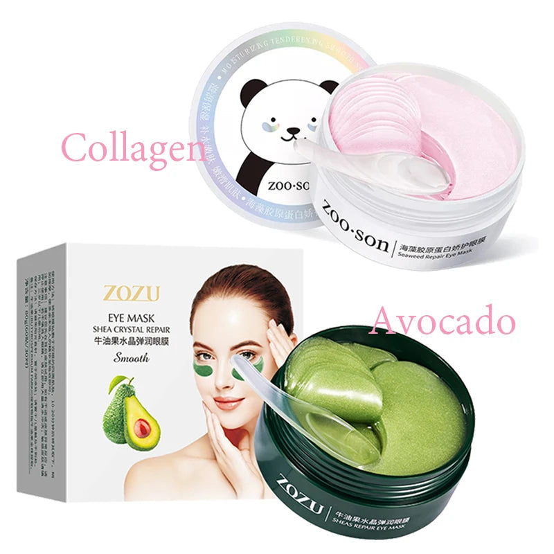 120pcs Anti Dark Circle Eye Mask Gold Collagen Avocado Seaweed Vitamin C Moisturizing Anti-wrinkle Eye Patches Korean Skin Care-Health Wisdom™