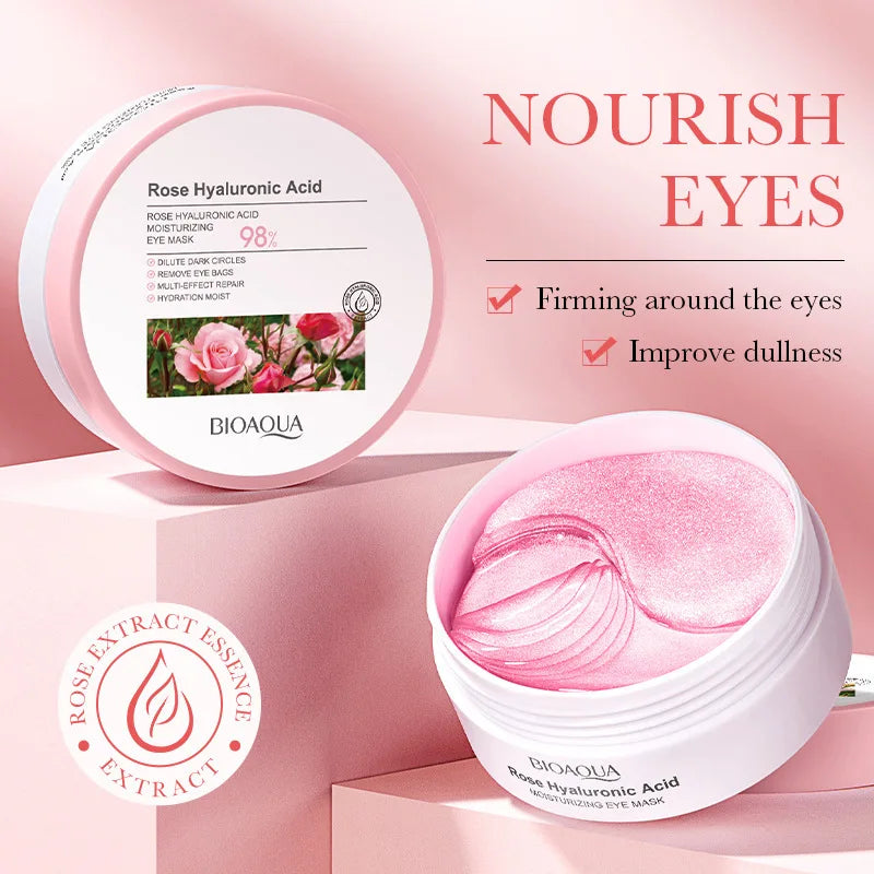 120pcs BIOAQUA Rose Eye Mask Anti Dark Circles Eye Bags Moisturizing Anti-Wrinkle Crystal Collagen Eye Patches Eyes Skin Care-Health Wisdom™