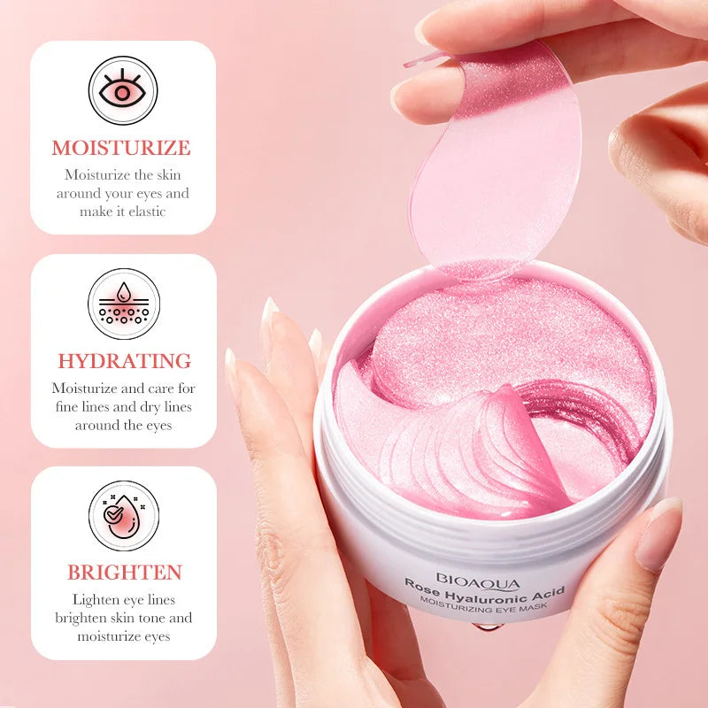 120pcs BIOAQUA Rose Eye Mask Anti Dark Circles Eye Bags Moisturizing Anti-Wrinkle Crystal Collagen Eye Patches Eyes Skin Care-Health Wisdom™