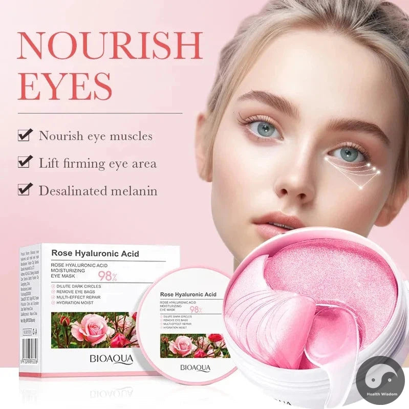 120pcs BIOAQUA Rose Eye Mask Anti Dark Circles Eye Bags Moisturizing Anti-Wrinkle Crystal Collagen Eye Patches Eyes Skin Care-Health Wisdom™