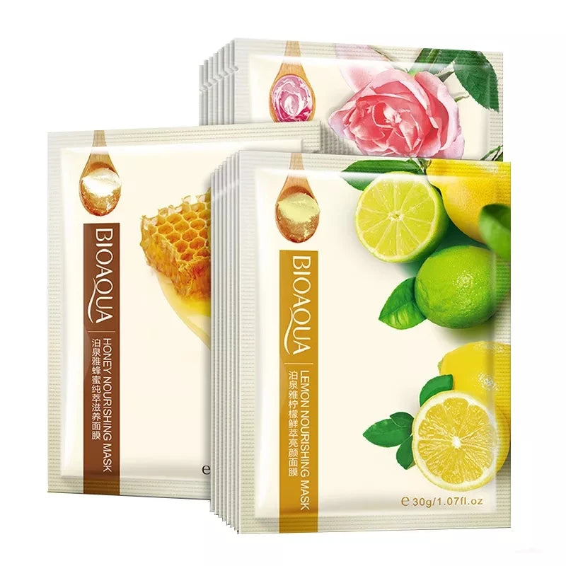 15Pcs BIOAQUA Fresh Fruit Face Mask Snail Hyaluronic Acid Hydrating Anti-aging Skincare Sheet Masks Facial Mask Korean Cosmetics-Health Wisdom™