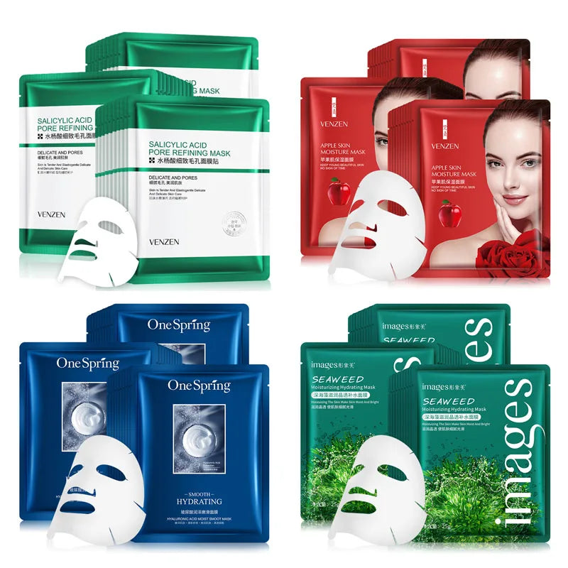15Pcs BIOAQUA Fresh Fruit Face Mask Snail Hyaluronic Acid Hydrating Anti-aging Skincare Sheet Masks Facial Mask Korean Cosmetics-Health Wisdom™