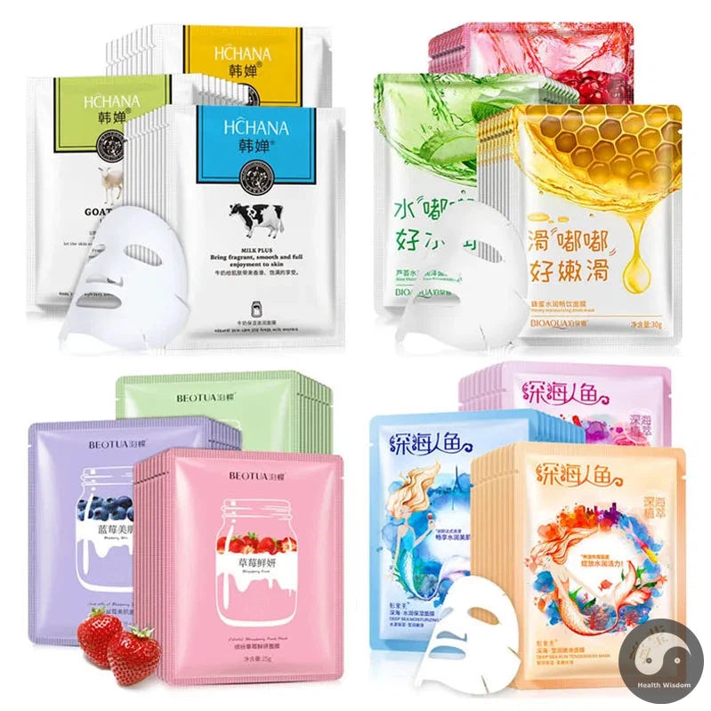 15Pcs BIOAQUA Fresh Fruit Face Mask Snail Hyaluronic Acid Hydrating Anti-aging Skincare Sheet Masks Facial Mask Korean Cosmetics-Health Wisdom™