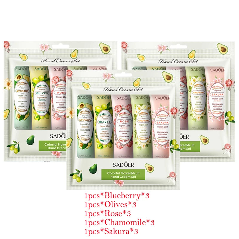 15pcs Avocado Sakura fragrant Hand Cream Sets Moisturizing Anti-wrinkle Repair Anti Dry Hand skincare Lotion Sets Hands Care-Health Wisdom™