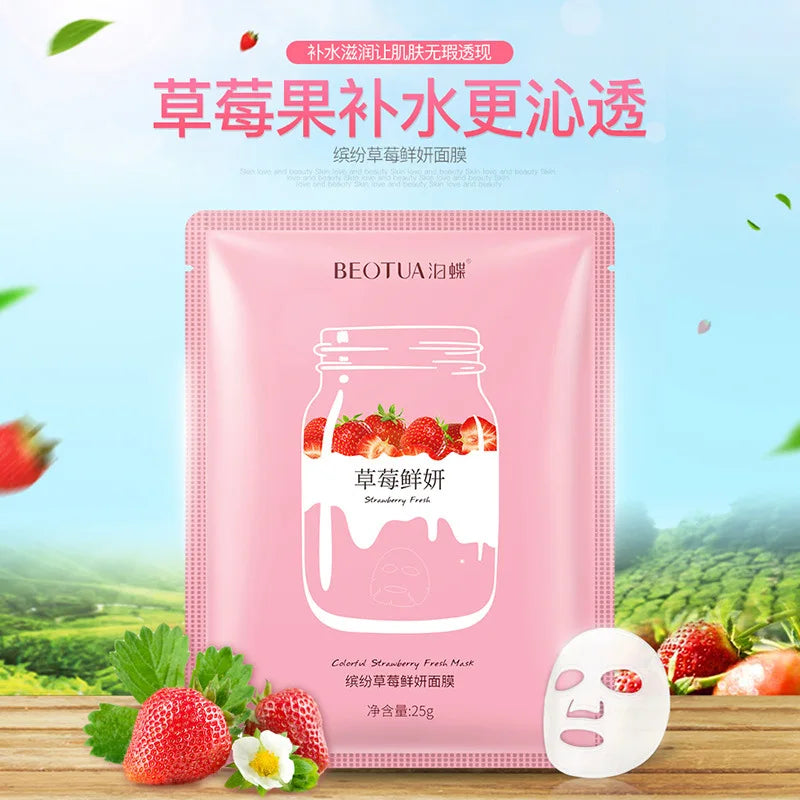 15pcs BEOTUA Fresh Fruit Face Mask Hyaluronic Acid Hydrating Facial Mask Moisturizing Anti-aging Acne Treatment Masks Skin Care-Health Wisdom™
