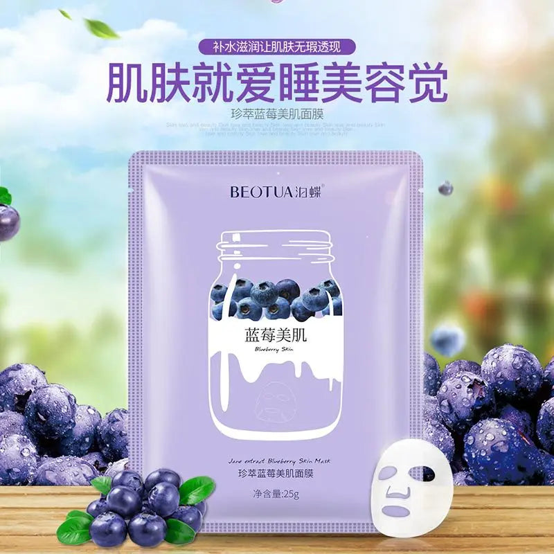 15pcs BEOTUA Fresh Fruit Face Mask Hyaluronic Acid Hydrating Facial Mask Moisturizing Anti-aging Acne Treatment Masks Skin Care-Health Wisdom™