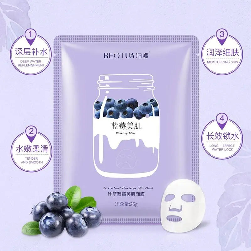 15pcs BEOTUA Fresh Fruit Face Mask Hyaluronic Acid Hydrating Facial Mask Moisturizing Anti-aging Acne Treatment Masks Skin Care-Health Wisdom™