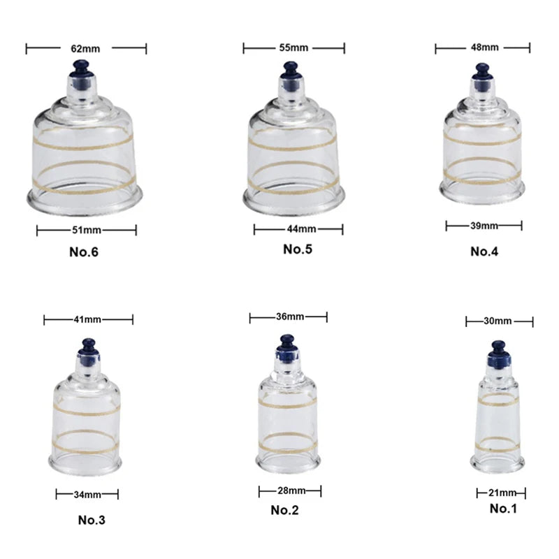 19 Cans Vacuum Cupping Therapy Set Plastic Vacuum Massager Medical Cups Jars Therapy Cupping Set Suction Cups for Massage-Health Wisdom™