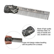 1PC Gentelman Barber Styling Metal Comb Stainless Steel Men Beard Comb Mustache Care Shaping Tools Pocket Size Silver Hair Comb-Health Wisdom™