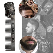 1PC Gentelman Barber Styling Metal Comb Stainless Steel Men Beard Comb Mustache Care Shaping Tools Pocket Size Silver Hair Comb-Health Wisdom™