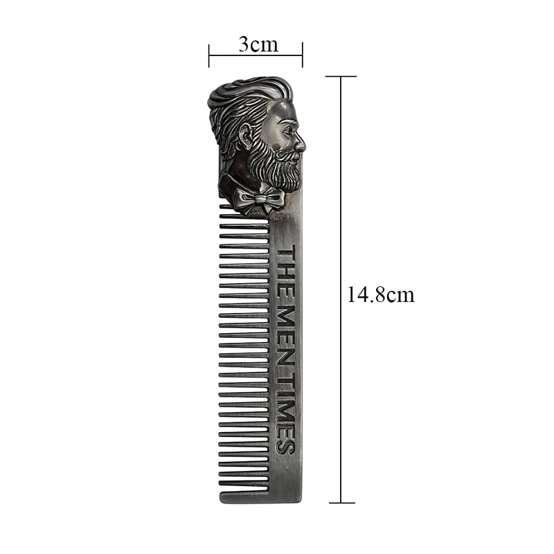 1PC Gentelman Barber Styling Metal Comb Stainless Steel Men Beard Comb Mustache Care Shaping Tools Pocket Size Silver Hair Comb-Health Wisdom™