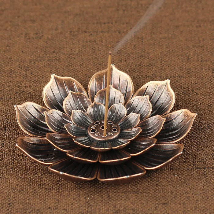 1Piece Multi Holes Lotus 2.5mm Incense Stick Holder Home Decor Red Bronze Censer-Health Wisdom™