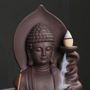 1pc Backflow Incense Burner Auspicious Clouds Buddha Purple Clay Backflow Incense Burner Incense Burner Holder (Without Incense）-Health Wisdom™