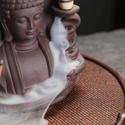 1pc Backflow Incense Burner Auspicious Clouds Buddha Purple Clay Backflow Incense Burner Incense Burner Holder (Without Incense）-Health Wisdom™