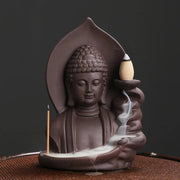 1pc Backflow Incense Burner Auspicious Clouds Buddha Purple Clay Backflow Incense Burner Incense Burner Holder (Without Incense）-Health Wisdom™