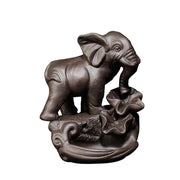 1pc, Backflow Incense Burner Elephant God Emblem Auspicious and Success Ceramic Cone Censer Burner Home Decor (Without Incense)-Health Wisdom™