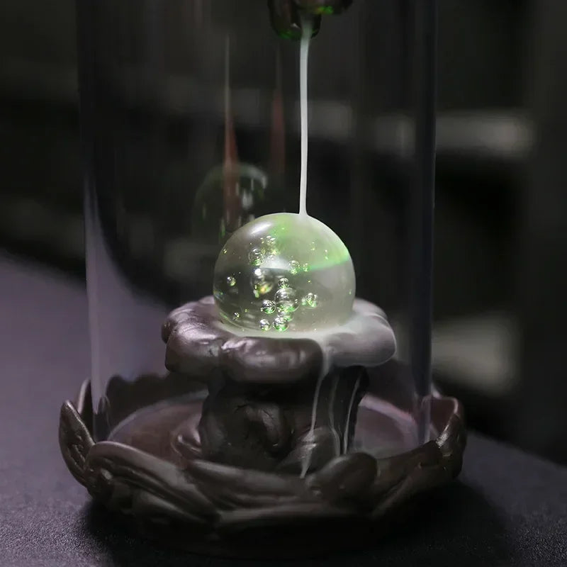 1pc, Backflow Incense Burner for Home Decor Creative Led Feng Shui Ball Chinese Dragon Acrylic Windproof Backflow Incense Burner-Health Wisdom™