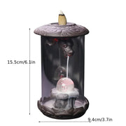1pc, Backflow Incense Burner for Home Decor Creative Led Feng Shui Ball Chinese Dragon Acrylic Windproof Backflow Incense Burner-Health Wisdom™