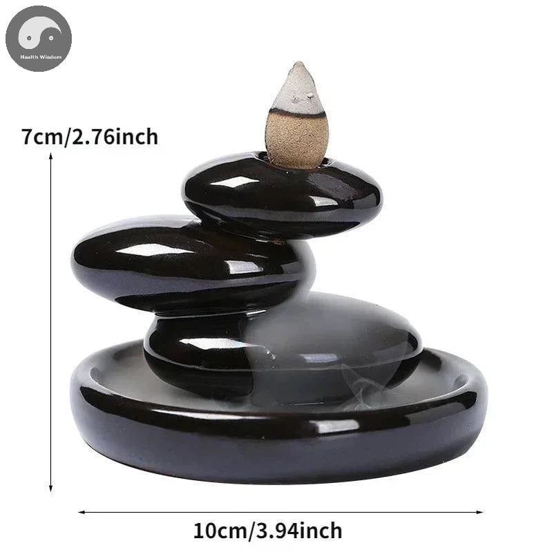 1pc Backflow Incense Holder, Backflow Incense Cone Ceramic Burner Handcrafted Porcelain Censer Inscent Cones Stand, Incense Free-Health Wisdom™