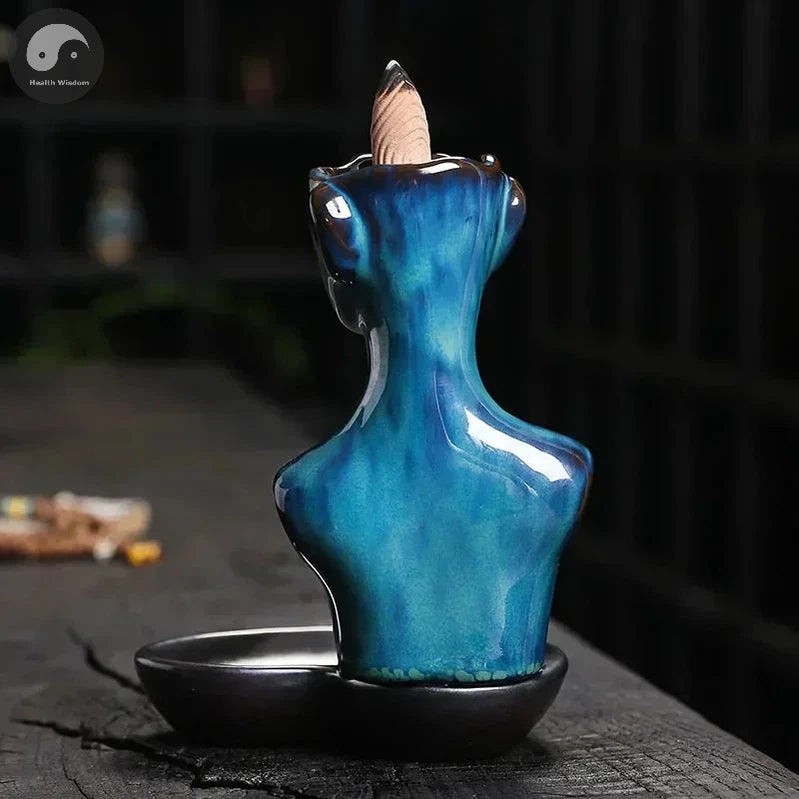 1pc, Body Art Ceramic Handicrafts Home Decorate Backflow Incense Burner Incense Censer (Without Incense)-Health Wisdom™