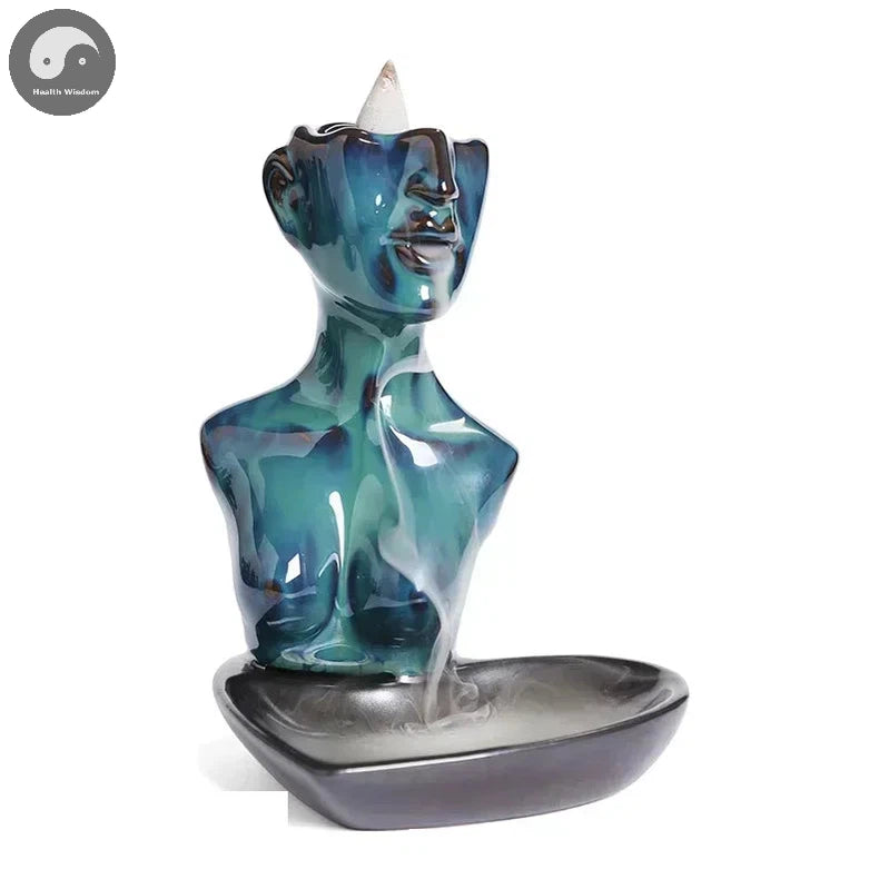 1pc, Body Art Ceramic Handicrafts Home Decorate Backflow Incense Burner Incense Censer (Without Incense)-Health Wisdom™