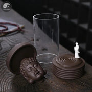 1pc, Buddha Monk Backflow Incense Burner Windproof Incense Holder Censer Aromatherapy Diffuser Creative Ornament Home Zen Decar-Health Wisdom™