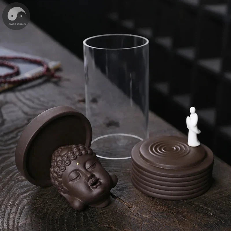 1pc, Buddha Monk Backflow Incense Burner Windproof Incense Holder Censer Aromatherapy Diffuser Creative Ornament Home Zen Decar-Health Wisdom™