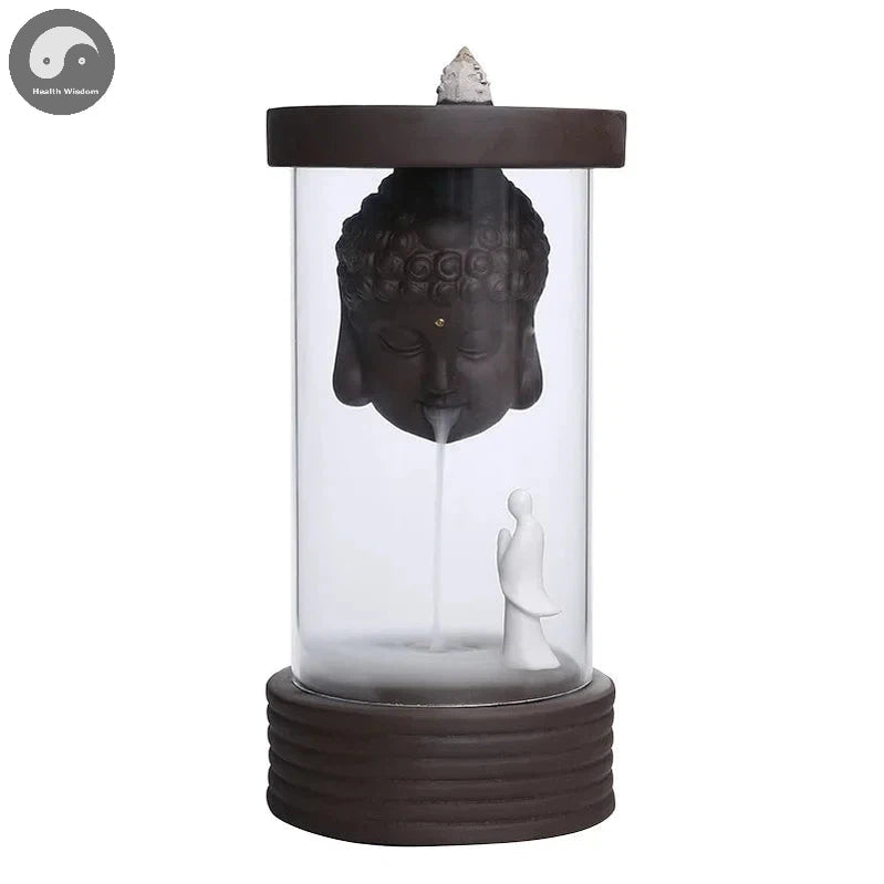 1pc, Buddha Monk Backflow Incense Burner Windproof Incense Holder Censer Aromatherapy Diffuser Creative Ornament Home Zen Decar-Health Wisdom™