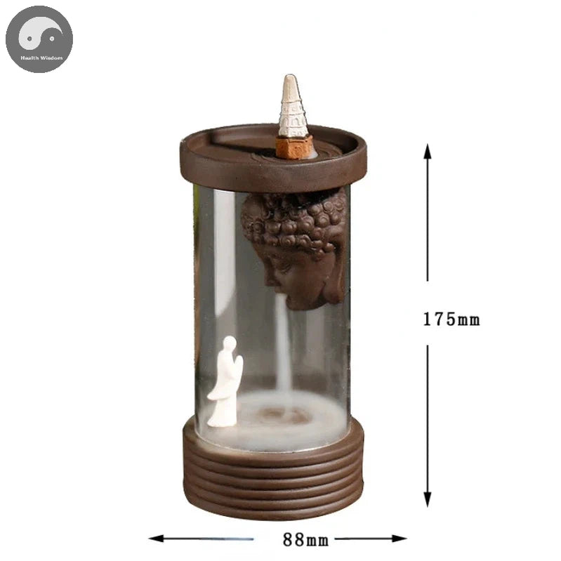 1pc, Buddha Monk Backflow Incense Burner Windproof Incense Holder Censer Aromatherapy Diffuser Creative Ornament Home Zen Decar-Health Wisdom™
