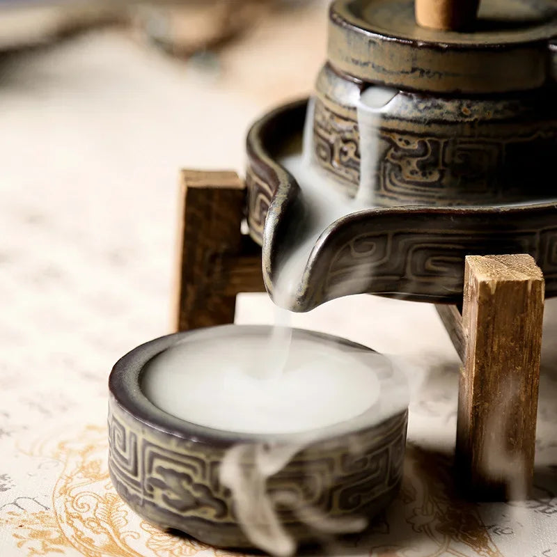 1pc, Buhrimill Incense Burner Hand Made Ceramic Incense Holder Backflow Incense Censer Zen Meditation Home Decor-Health Wisdom™