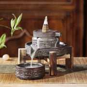 1pc, Buhrimill Incense Burner Hand Made Ceramic Incense Holder Backflow Incense Censer Zen Meditation Home Decor-Health Wisdom™