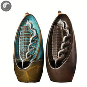 1pc, Ceramic Backflow Incense Burner Incense Burner for Home Office Decor Yoga Aromatherapy Creative Home Gift (Without Incense)-Health Wisdom™