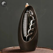 1pc, Ceramic Backflow Incense Burner Incense Burner for Home Office Decor Yoga Aromatherapy Creative Home Gift (Without Incense)-Health Wisdom™
