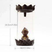 1pc, Ceramic Backflow Incense Burner with Monkey King Figurine and Acrylic Windproof Cover Home Decorations (Without Incense）-Health Wisdom™