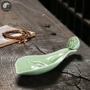 1pc, Ceramic Censer Handicraft Home Ornaments Incense Burner Lotus Incense Stick Holder (Without Incense)-Health Wisdom™