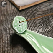 1pc, Ceramic Censer Handicraft Home Ornaments Incense Burner Lotus Incense Stick Holder (Without Incense)-Health Wisdom™