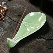 1pc, Ceramic Censer Handicraft Home Ornaments Incense Burner Lotus Incense Stick Holder (Without Incense)-Health Wisdom™