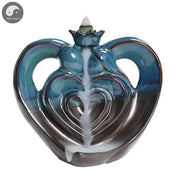 1pc, Ceramic Handicraft Home Ornaments Heart Waterfall Backflow Incense Burner (Without Incense)-Health Wisdom™