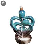 1pc, Ceramic Handicraft Home Ornaments Lover Heart Waterfall Backflow Incense Burner (Without Incense)-Health Wisdom™