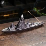 1pc, Ceramic Handicrafts Landscape Mountain Backflow Incense Burner Incense Stick Holder Censer Home Ornament Decor Zen Decor-Health Wisdom™