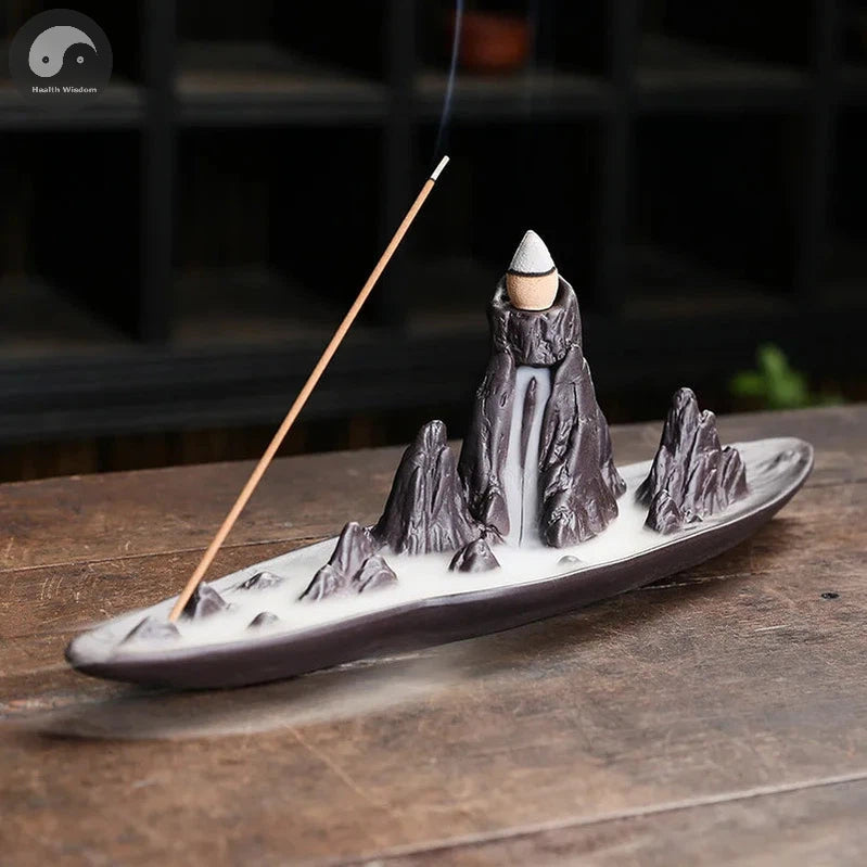 1pc, Ceramic Handicrafts Landscape Mountain Backflow Incense Burner Incense Stick Holder Censer Home Ornament Decor Zen Decor-Health Wisdom™
