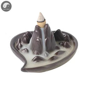1pc Ceramic Handicrafts Loving Heart Landscape Home Decor Ornaments Waterfall Backflow Incense Burner Purple Clay Incense Censer-Health Wisdom™