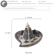 1pc Ceramic Handicrafts Loving Heart Landscape Home Decor Ornaments Waterfall Backflow Incense Burner Purple Clay Incense Censer-Health Wisdom™