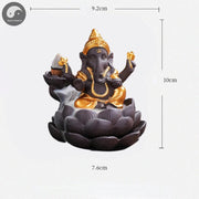 1pc, Ceramic Lotus Indian Ganesha Elephant God Buddha Statues Backflow Incense Burner Buddha Incense Hold Home Decor Tea Pet-Health Wisdom™